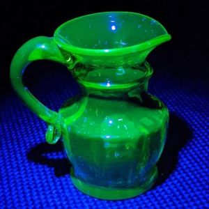 Vintage Green Uranium Glass Creamer